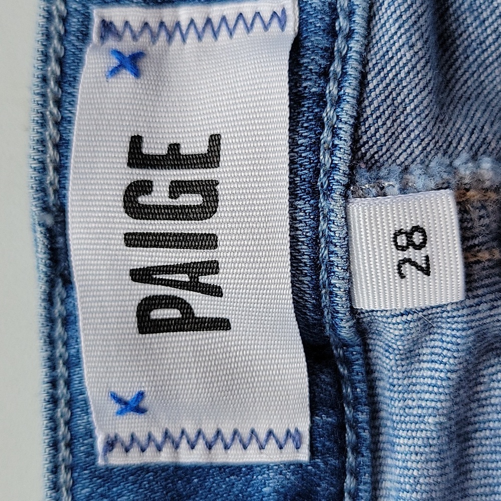 Paige Verdugo Ankle Jeans Wash Rugged Fray Hem Med. Wash Size 28 - Picture 12 of 16